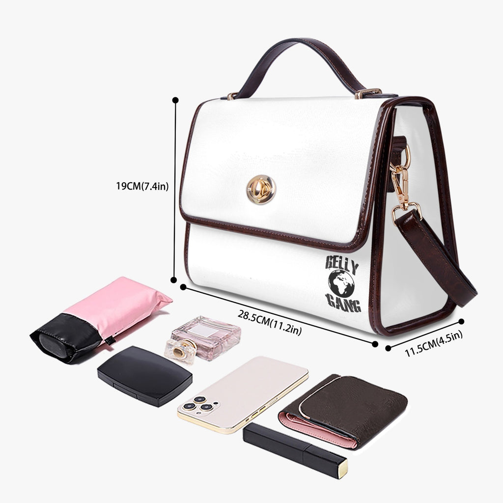 BELLY GANG Leather Flap Satchel Bag