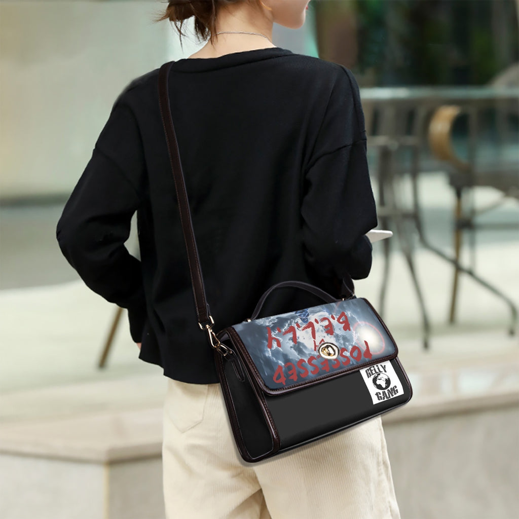 BELLY GANG. Leather Flap Satchel Bag
