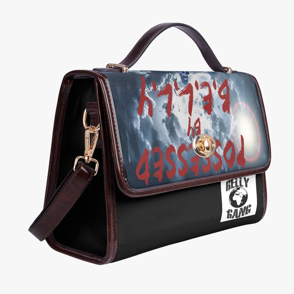 BELLY GANG. Leather Flap Satchel Bag