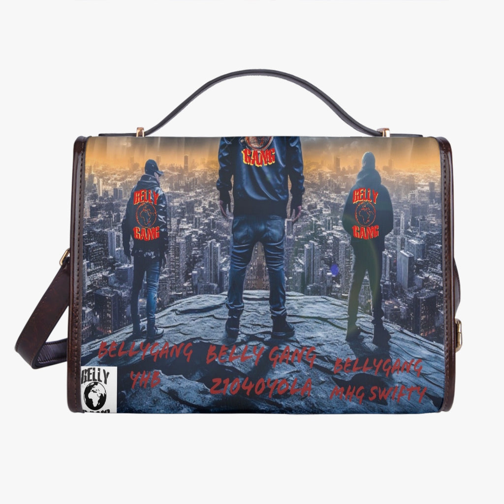 BELLY GANG. Leather Flap Satchel Bag