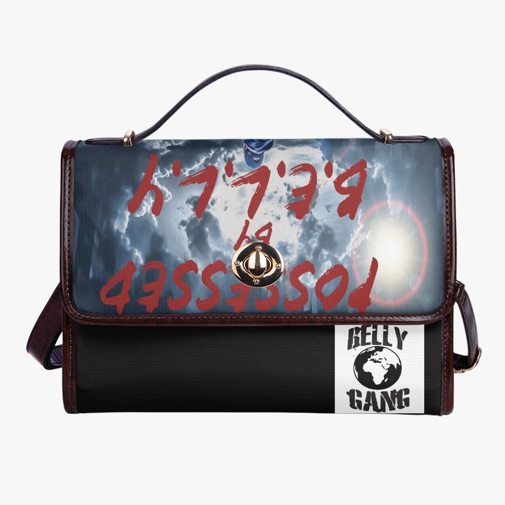 BELLY GANG. Leather Flap Satchel Bag