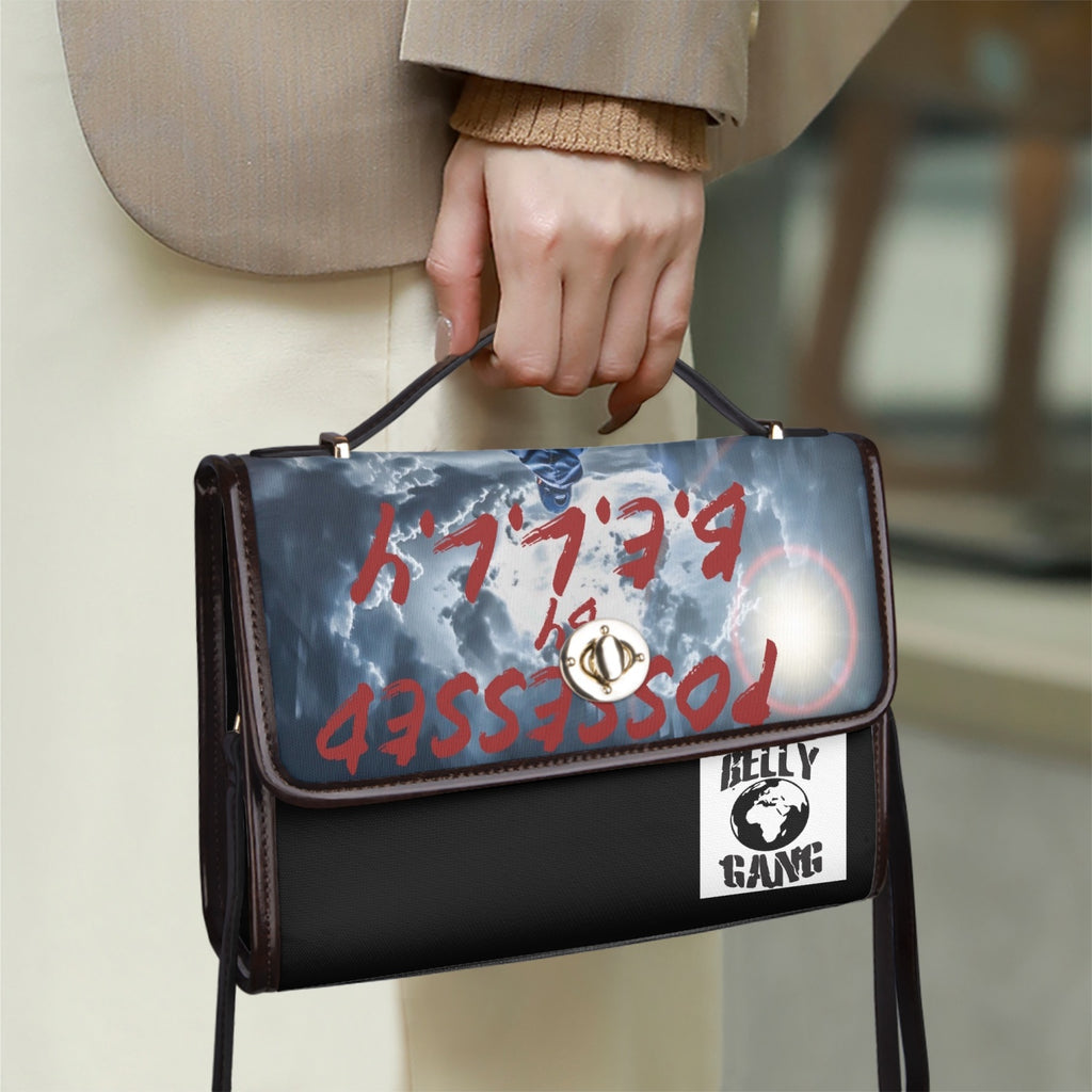 BELLY GANG. Leather Flap Satchel Bag