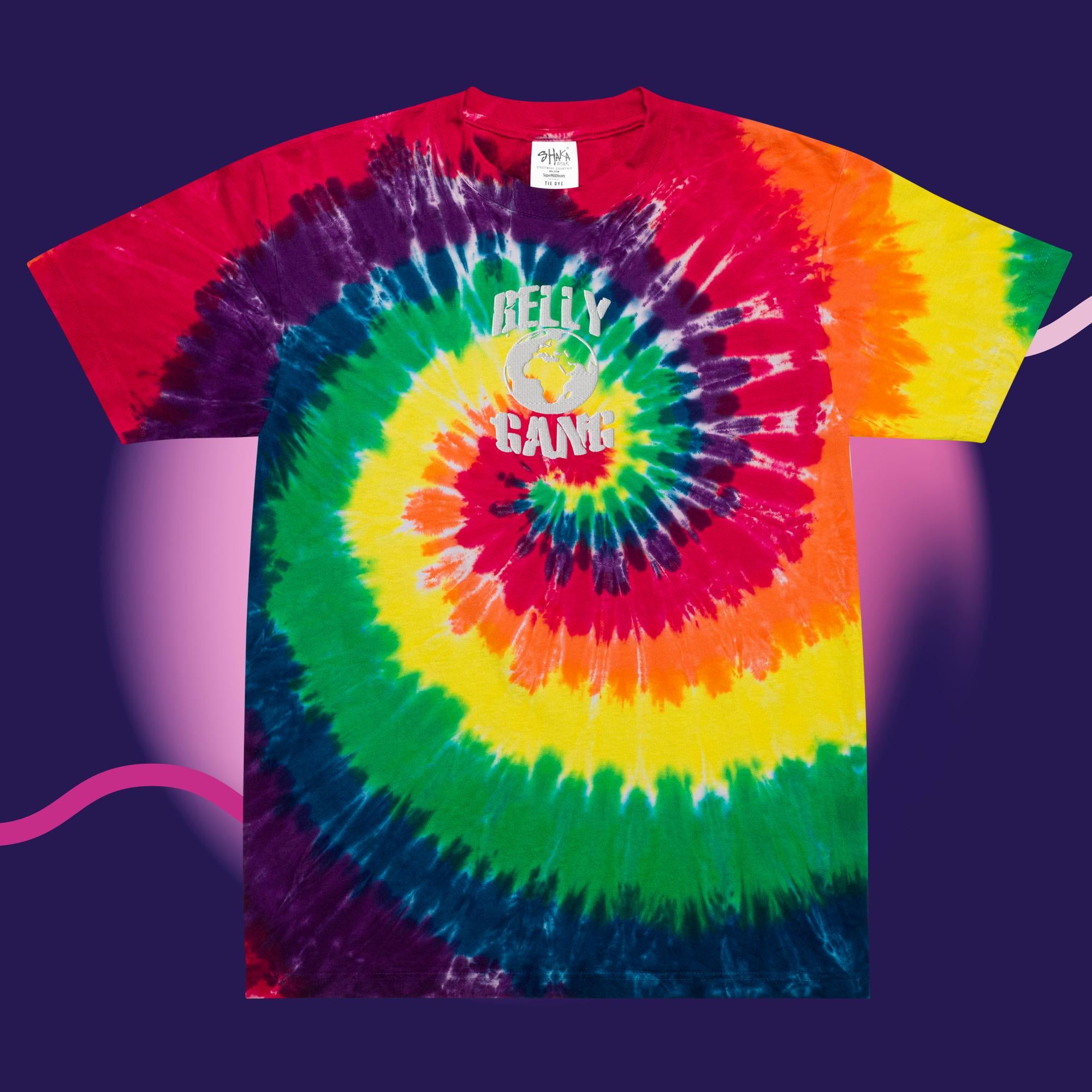 SHAKA WEAR X BELLY GANG COLLAB Oversized tie-dye t-shirt
