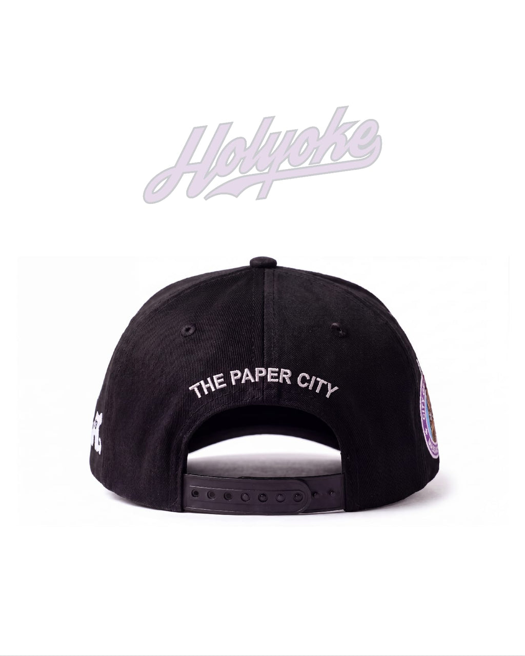 "ORIGINAL HOLYOKE HAT" CITY HALL SEAL .. RYL GRP BLK WHT
