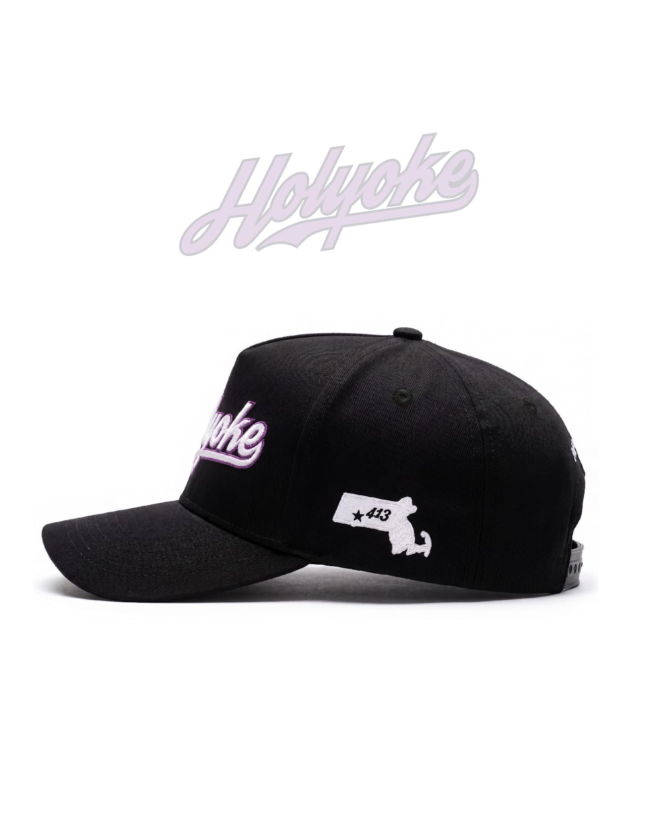 "ORIGINAL HOLYOKE HAT" CITY HALL SEAL .. RYL GRP BLK WHT